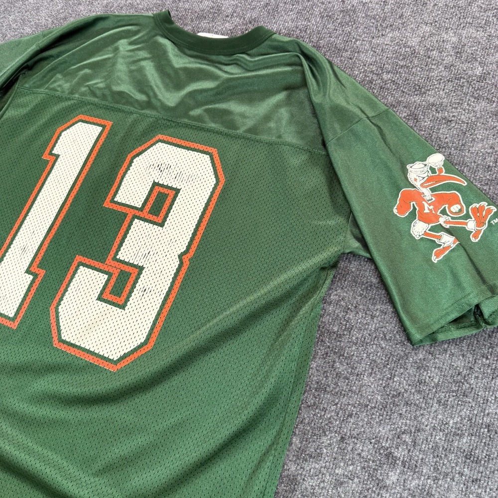 VTG University Of Miami Hurricanes Football Jersey Logo Athletic USA Men’s L #13